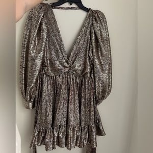 Silver/Metallic Formal Mini Dress